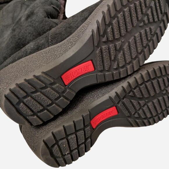 Khombu Black Leather Fur Boots - Picture 2 of 6